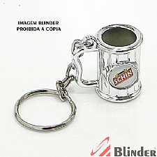CHAVEIRO EM METAL FORMATO CANECA COM CORRENTE