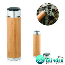 Squeeze térmico em aço inox reciclado e bambu.