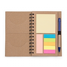 BLOCO DE ANOTAÇÕES COM POST-IT E CANETA 