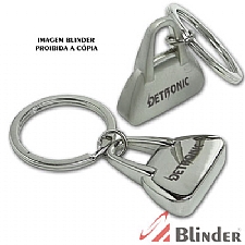 CHAVEIRO DE METAL FORMATO BOLSA COM ARGOLA