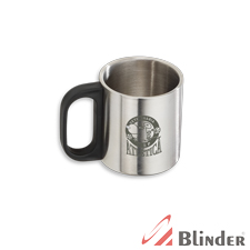 Caneca de inox 200ml com cabo e tampa em plástico 