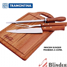 Conjunto para churrasco com 04 peças.