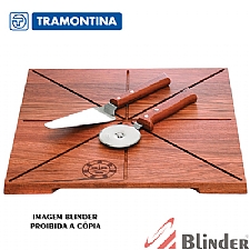 Conjunto para pizza quadrado para 03 peças. 